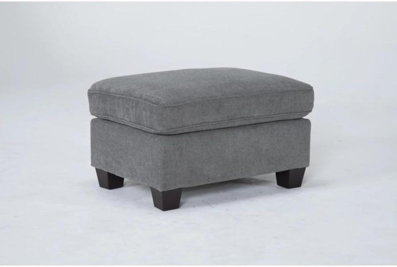 Accent Pieces |   Reid Grey Fabric Rectangle Ottoman Accent Pieces Accent Pieces