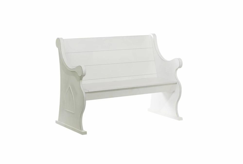 Benches |   50″ Outdoor White Wood Pew Bench Benches Benches