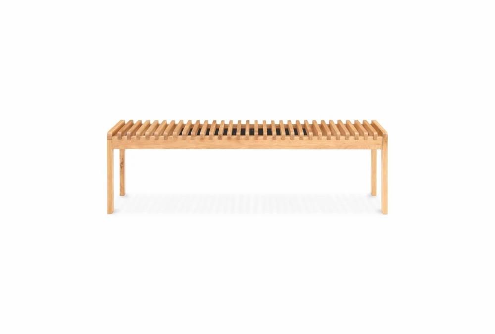 Benches |   60″ Modern Light Wood Rail Bench Benches Benches