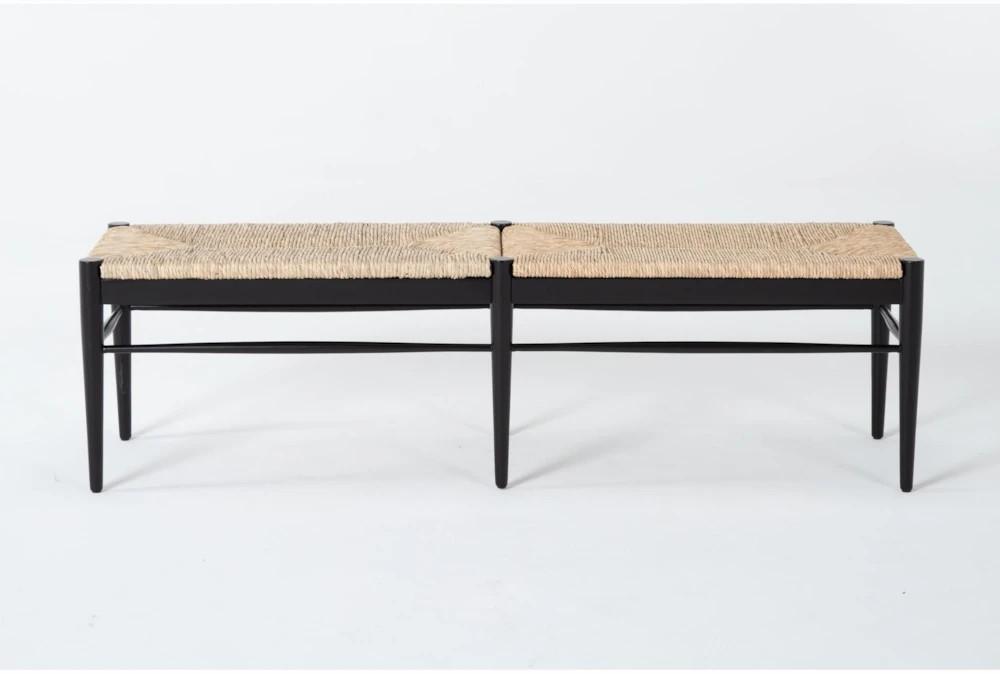 Benches |   Austen Black Dining Bench With Woven Seat Benches Benches