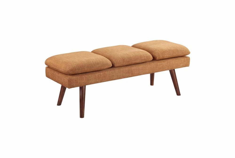 Benches |   Ornage Rust 54″ Bench With Tapered Legs + 3 Attached Upholstered Cushions Benches Benches