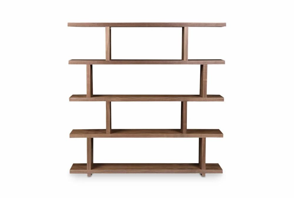 Bookcases |   63″ Modern Brown Wood 5 Shelf Room Divider Bookshelf Bookcases Bookcases