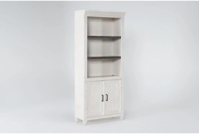 Bookcases |   Aberdeen White 76″ Bookcase with Doors Bookcases Bookcases