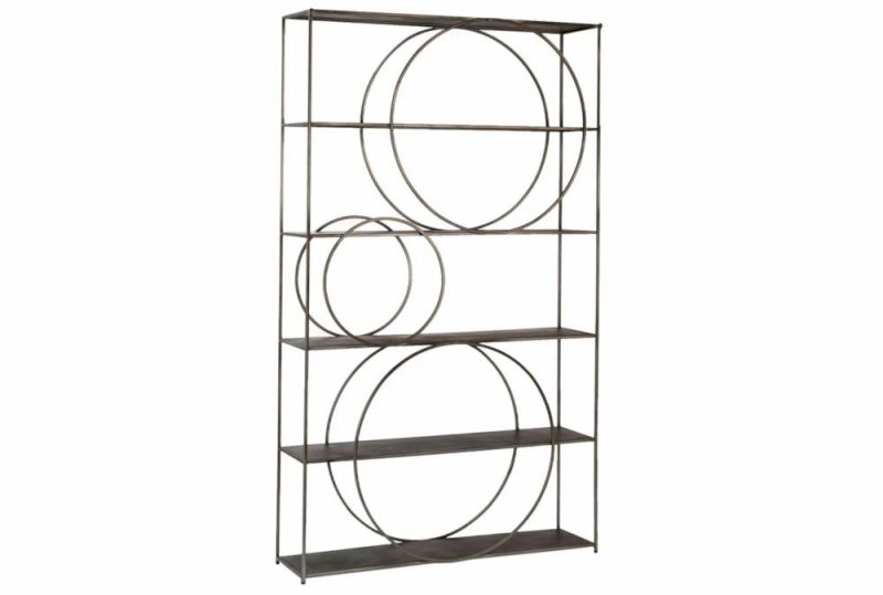 Bookcases |   Circle Detail Iron Bookcase Bookcases Bookcases