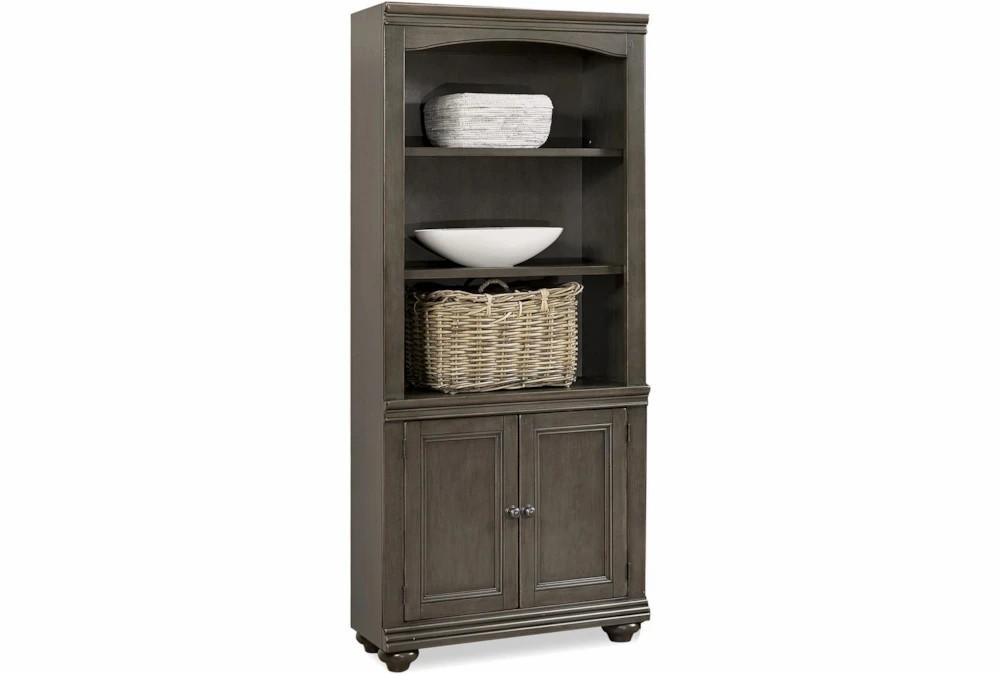 Bookcases |   Derby Grey Peppercorn 75″ Bookcase with Doors Bookcases Bookcases