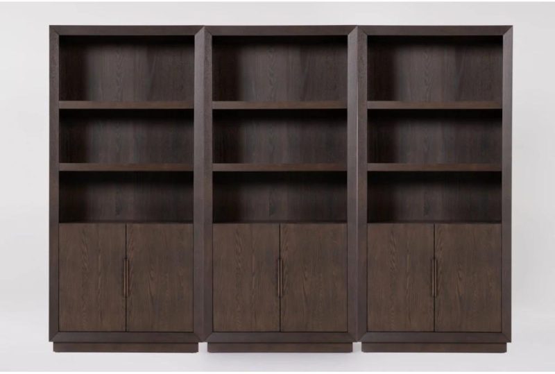 Bookcases |   Pierce Espresso 76″ Bookcase with Doors Set Of 3 Bookcases Bookcases