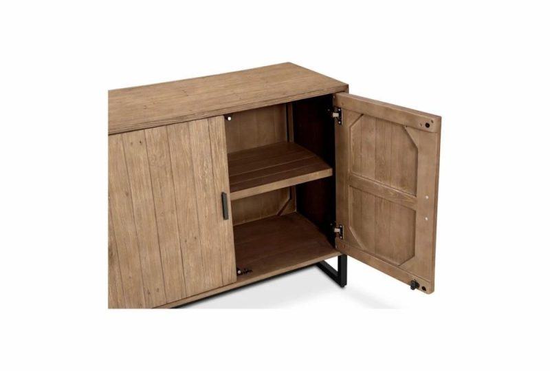 Cabinets + Chests |   39″ Modern Natural Planked 2 Door Accent Cabinet Cabinets + Chests Cabinets + Chests