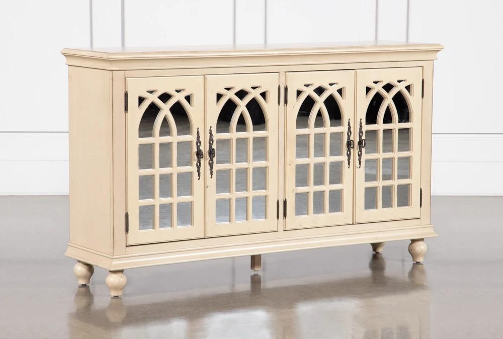 Cabinets + Chests |   60″ Traditional Antique White 4 Door Cabinet Cabinets + Chests Cabinets + Chests