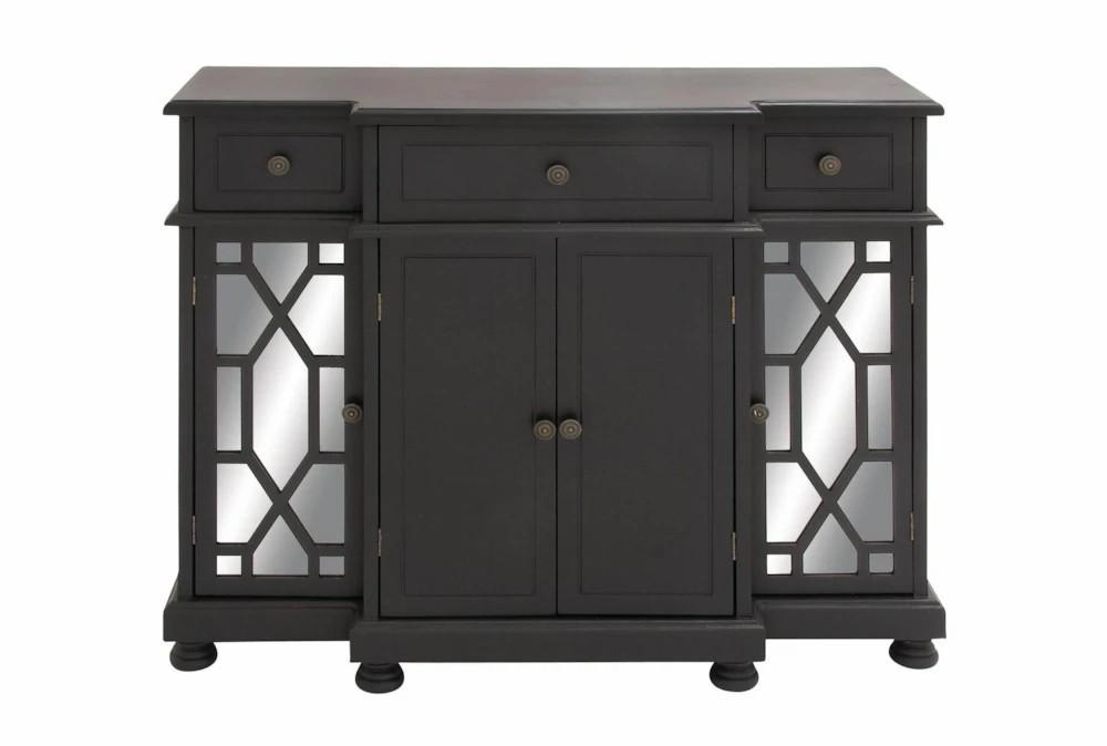 Cabinets + Chests |   Black 42″ 4 Door Mirrored Cabinet Cabinets + Chests Cabinets + Chests