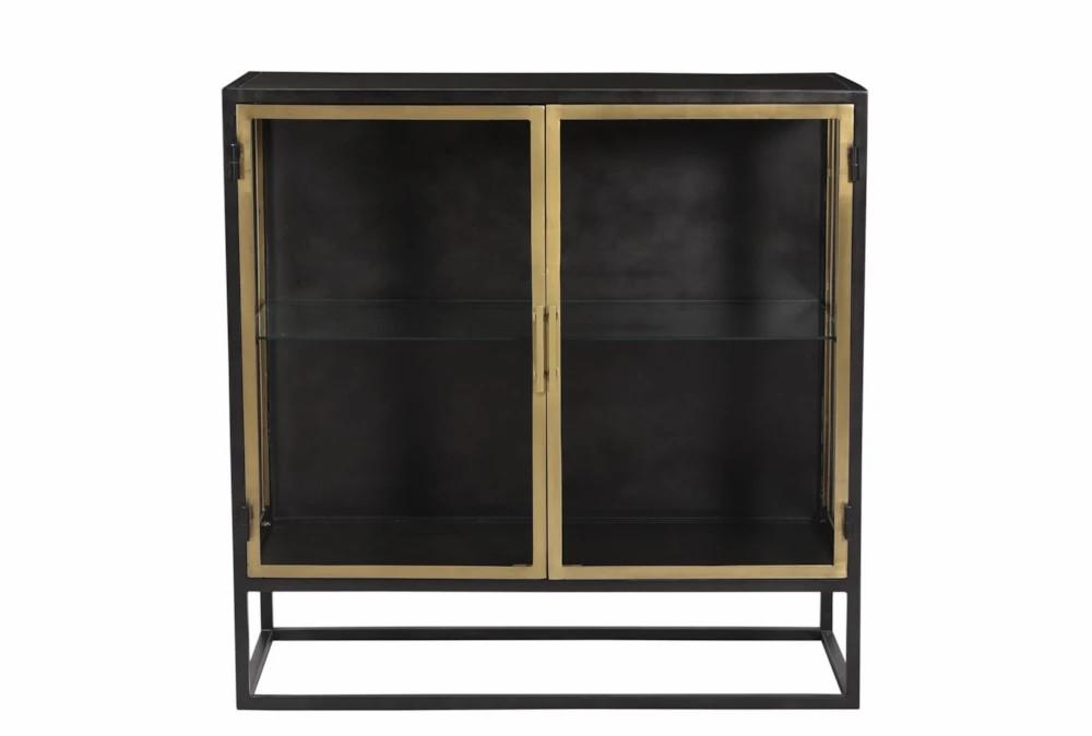 Cabinets + Chests |   Brass Detail Iron + Glass 2 Door Cabinet Cabinets + Chests Cabinets + Chests