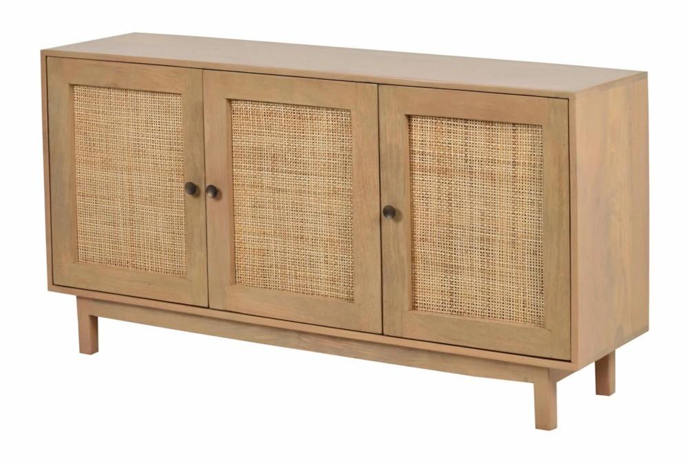 Cabinets + Chests |   Cane + Mango Wood 3 Door Cabinet Cabinets + Chests Cabinets + Chests