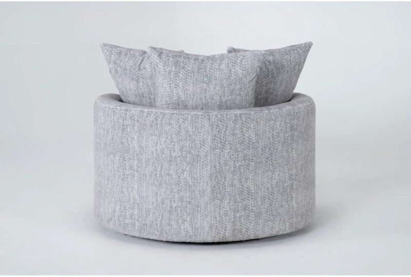 Chairs |   Bixby Light Grey 44″ Curved Fabric Swivel Cuddler Chair Chairs Chairs