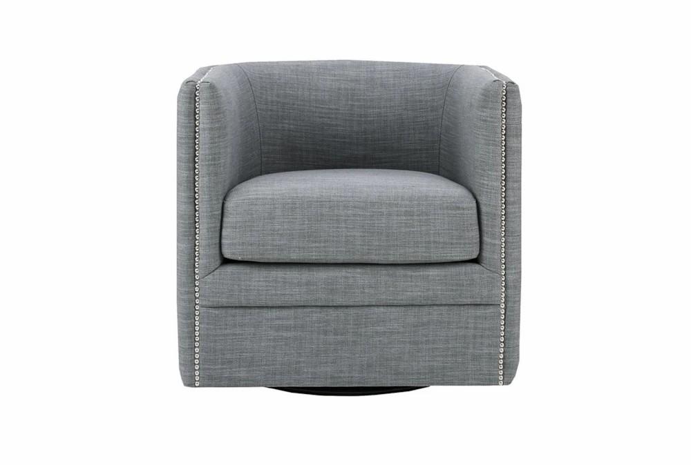 Chairs |   Capstone Slate Grey Tufted Barrel Fabric Swivel Chair Chairs Chairs