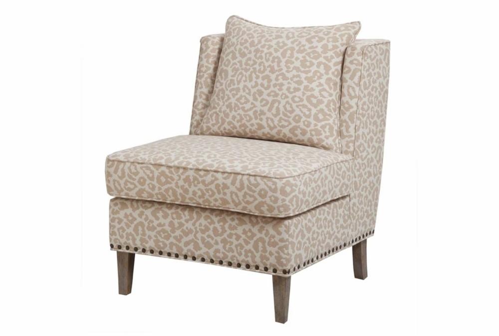 Chairs |   Dexter Leopard Print Armless Fabric Wingback Shelter Chair Chairs Chairs