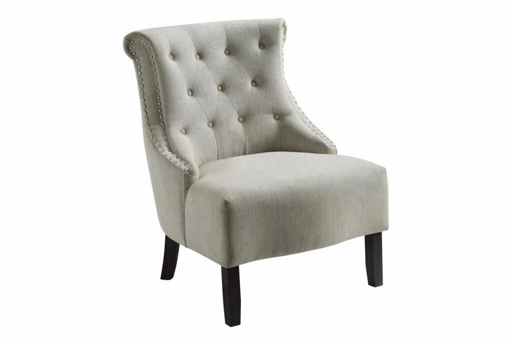 Chairs |   Evelyn White Fabric Linen Tufted Chair with Grey Wash Legs Chairs Chairs