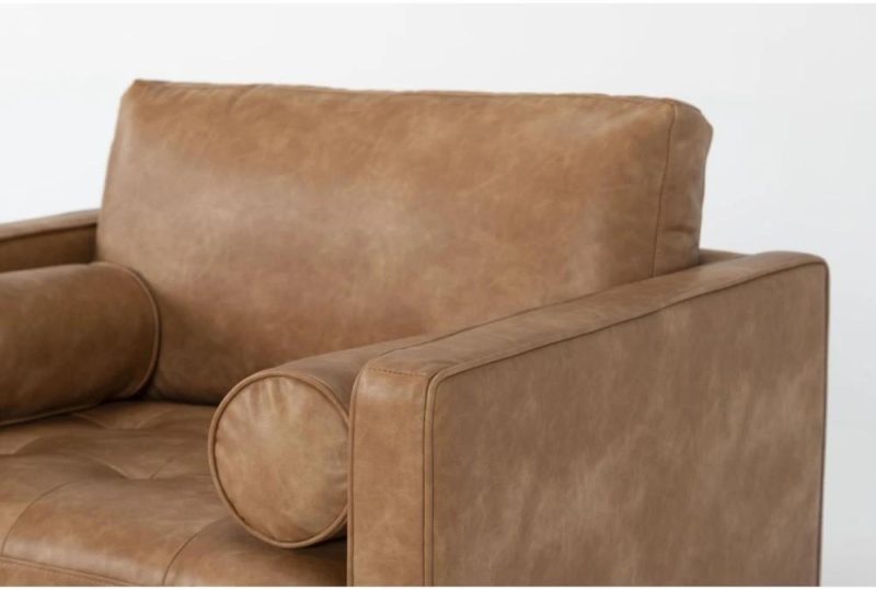 Chairs |   Lukas Caramel Brown Faux Leather Arm Chair Chairs Chairs