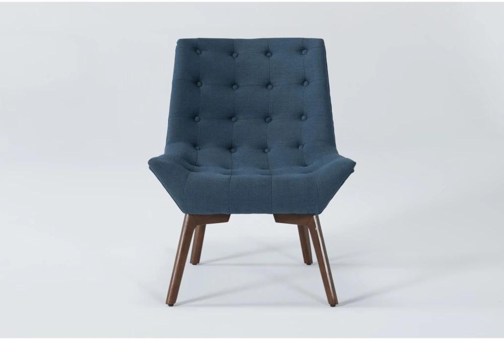 Chairs |   Shelly Azure Blue Fabric Tufted Chair with Coffee Legs Chairs Chairs