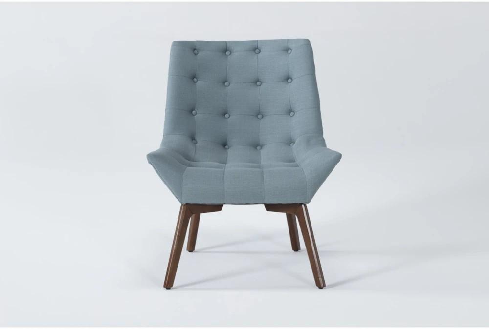 Chairs |   Shelly Sea Blue Fabric Tufted Chair with Coffee Legs Chairs Chairs