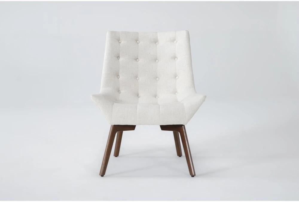 Chairs |   Shelly White Fabric Linen Tufted Chair with Coffee Legs Chairs Chairs