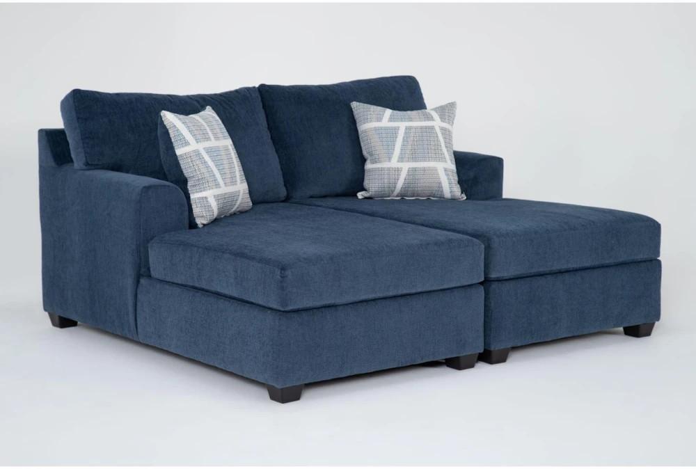 Chaise Lounges |   Colby Navy Blue Fabric Double Chaise Lounge Chaise Lounges Chaise Lounges