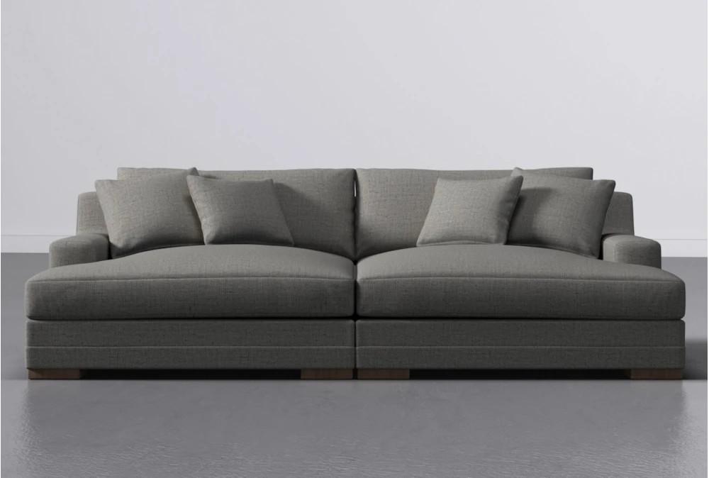 Chaise Lounges |   Emmett Grande Light Grey 100″ Double Chaise Sectional Chaise Lounges Chaise Lounges