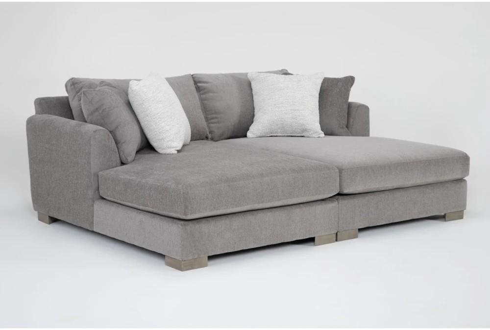 Chaise Lounges |   Pierson Oversized Grey Chenille 88″ Fabric Double Chaise Lounge Chaise Lounges Chaise Lounges