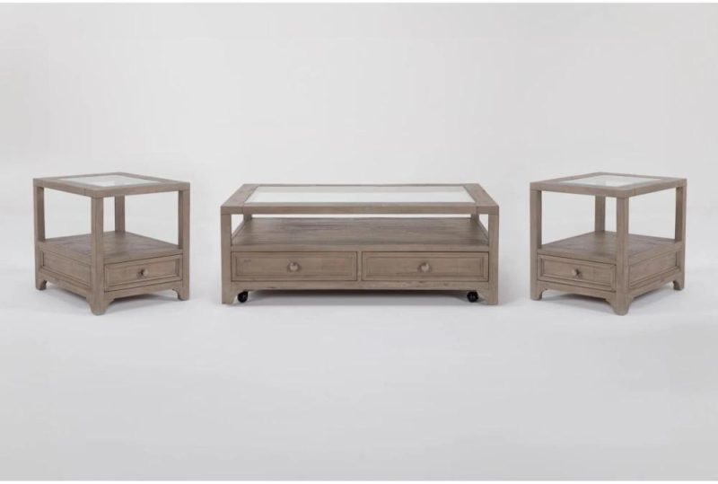 Coffee Tables |   Cambria 3 Piece Coffee Table Set With Wheels Coffee Tables Coffee Tables