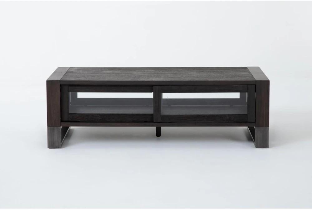 Coffee Tables |   Lars Brown Rectangle Sliding Door Coffee Table With Storage Coffee Tables Coffee Tables