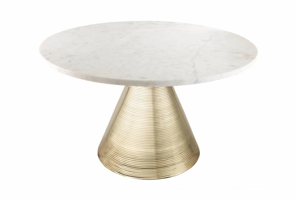 Coffee Tables |   Pacha White Marble Top + Gold Base Round Coffee Table Coffee Tables Coffee Tables