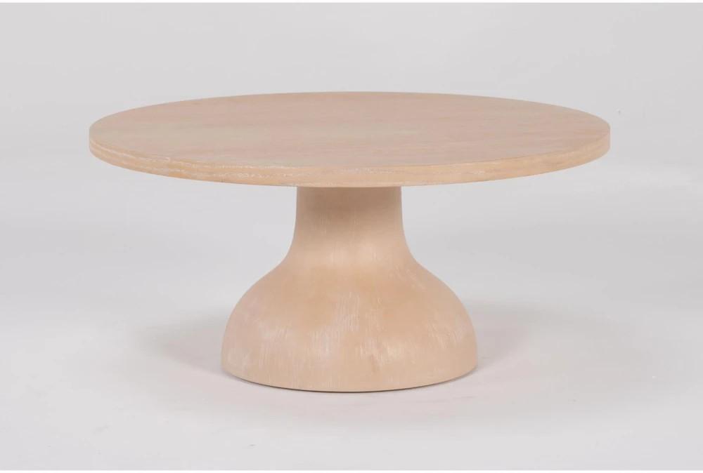 Coffee Tables |   Thalia Round Oak Natural Pedestal Coffee Table Coffee Tables Coffee Tables