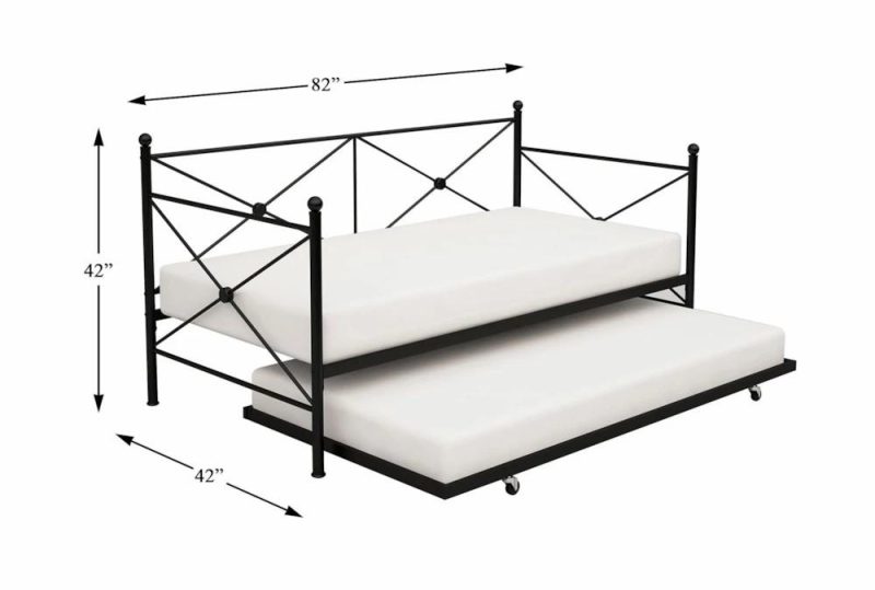 Daybeds |   Orion Twin Metal Daybed With Trundle Daybeds Daybeds