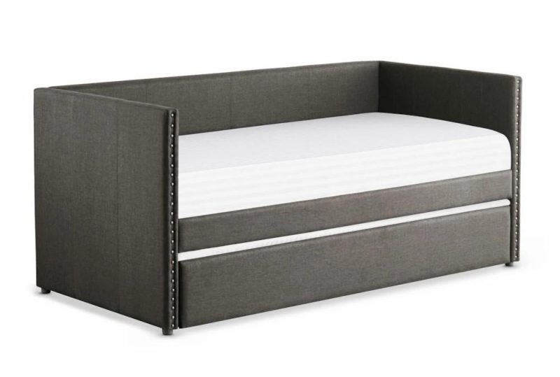 Daybeds |   Tulney Grey Twin Upholstered Daybed With Trundle Daybeds Daybeds