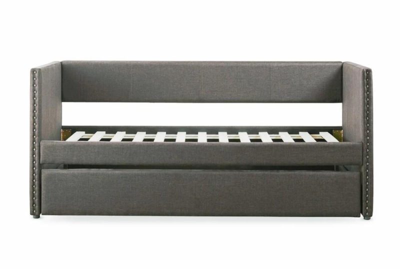 Daybeds |   Tulney Grey Twin Upholstered Daybed With Trundle Daybeds Daybeds