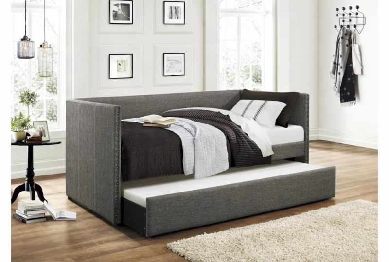 Daybeds |   Tulney Grey Twin Upholstered Daybed With Trundle Daybeds Daybeds