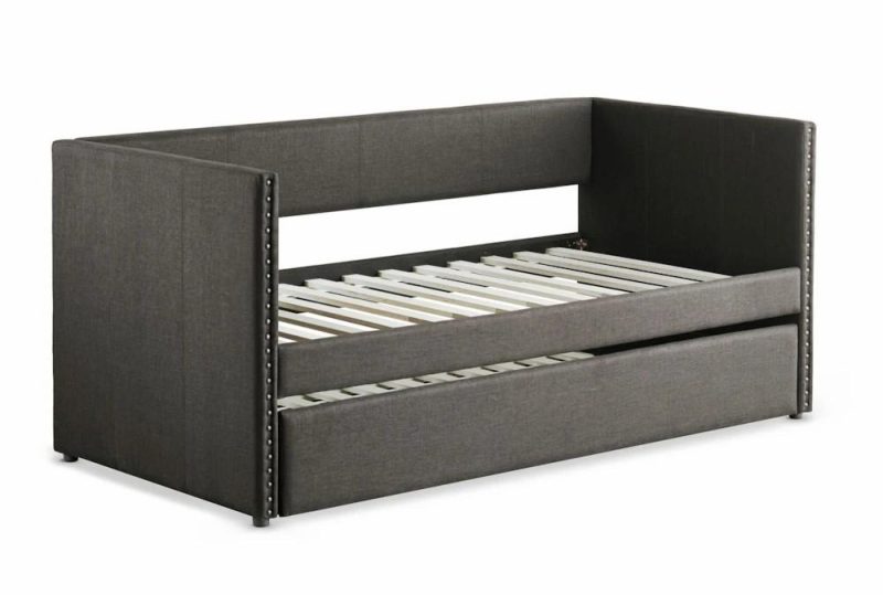 Daybeds |   Tulney Grey Twin Upholstered Daybed With Trundle Daybeds Daybeds