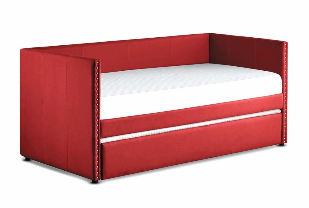 Daybeds |   Tulney Red Twin Upholstered Daybed With Trundle Daybeds Daybeds