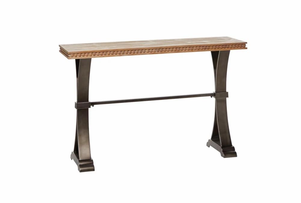 Entryway Furniture |   Brown Wood + Metal Base 51″ Entryway Console Table Entryway Furniture Entryway Furniture