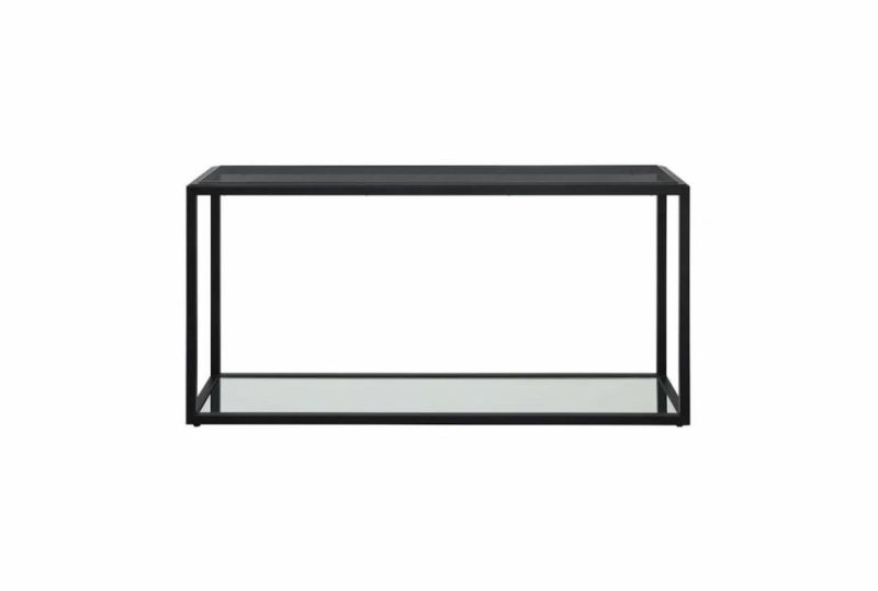 Entryway Furniture |   Ellis 60″ Smoked Glass + Metal Entryway Console Table Entryway Furniture Entryway Furniture