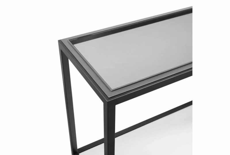 Entryway Furniture |   Ellis 60″ Smoked Glass + Metal Entryway Console Table Entryway Furniture Entryway Furniture