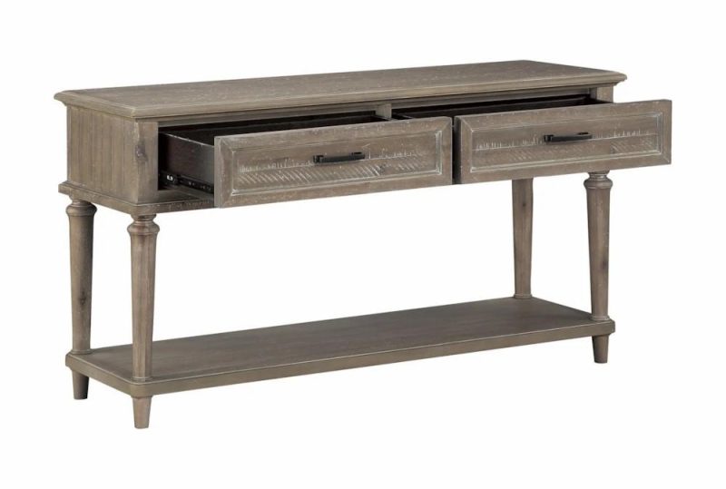 Entryway Furniture |   Grey 54″ Traditional Entryway Console Table With Storage Drawers + Shelf Entryway Furniture Entryway Furniture