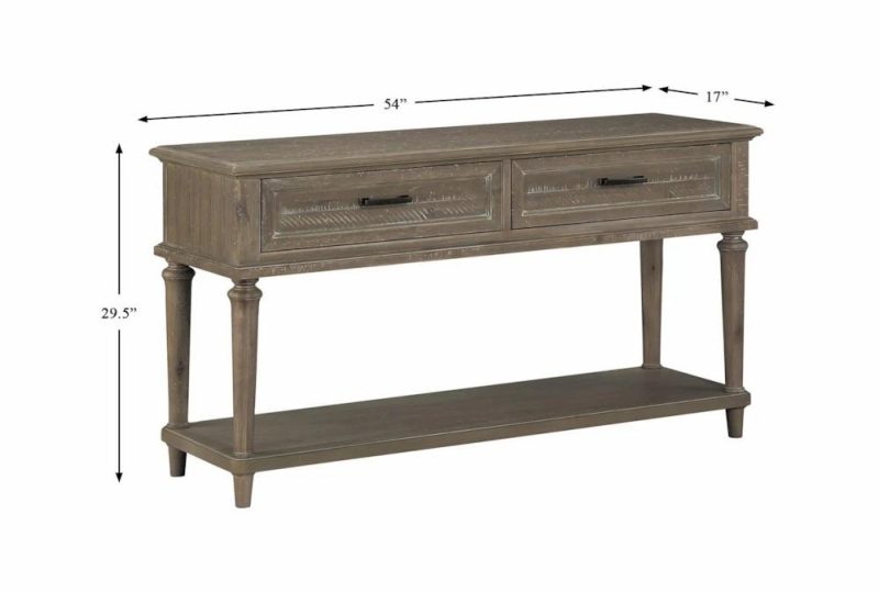 Entryway Furniture |   Grey 54″ Traditional Entryway Console Table With Storage Drawers + Shelf Entryway Furniture Entryway Furniture