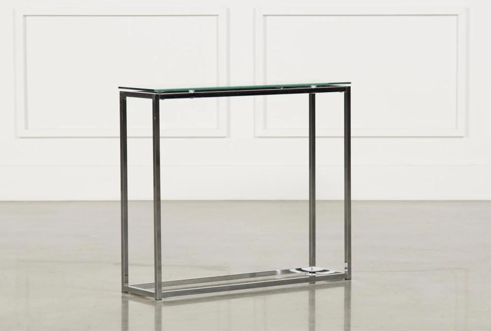 Entryway Furniture |   Shane 36″ Glass Top + Silvery Base Entryway Console Table Entryway Furniture Entryway Furniture