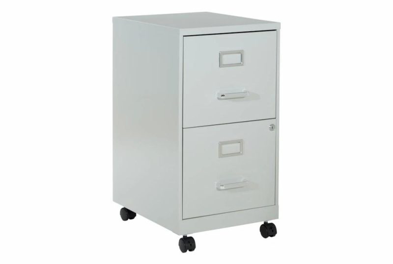 Filing Cabinets |   Grey 2 Drawer Mobile Locking Metal Filing Cabinet Filing Cabinets Filing Cabinets