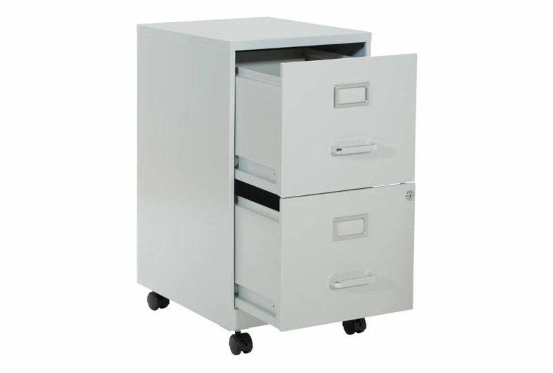 Filing Cabinets |   Grey 2 Drawer Mobile Locking Metal Filing Cabinet Filing Cabinets Filing Cabinets