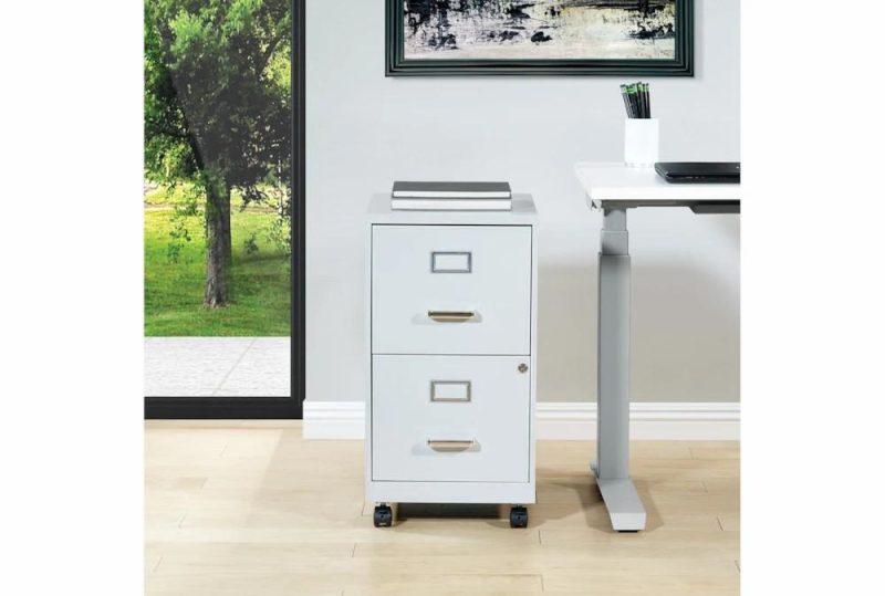 Filing Cabinets |   Grey 2 Drawer Mobile Locking Metal Filing Cabinet Filing Cabinets Filing Cabinets