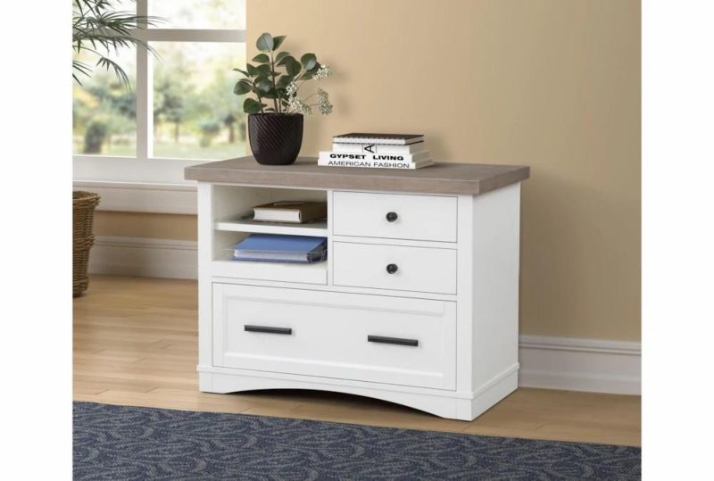 Filing Cabinets |   Nantucket White Modern Functional Filing With Power Center Filing Cabinets Filing Cabinets