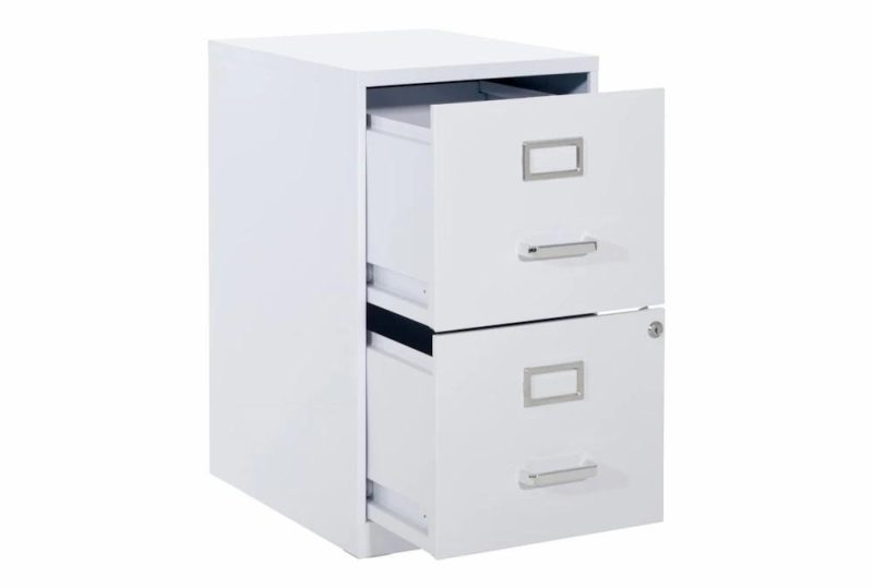 Filing Cabinets |   White 2 Drawer Locking Metal Filing Cabinet Filing Cabinets Filing Cabinets