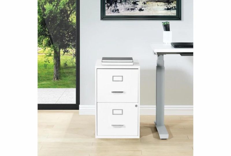 Filing Cabinets |   White 2 Drawer Locking Metal Filing Cabinet Filing Cabinets Filing Cabinets