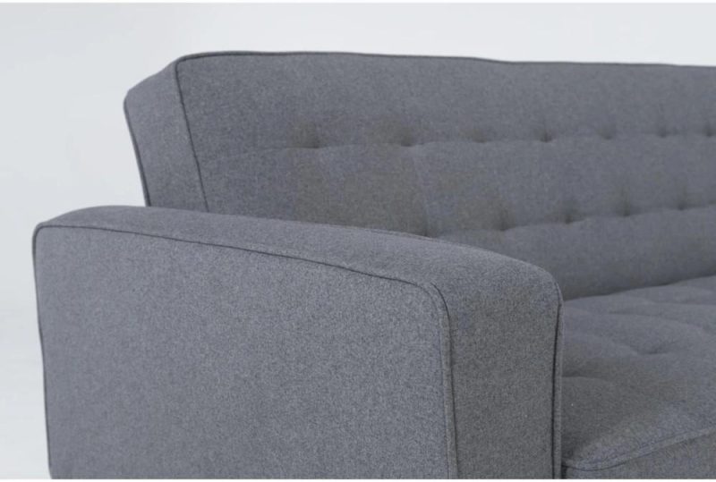 Futons |   Petula II Slate Grey Fabric 85″ Convertible Futon Sleeper Sofa Bed Futons Futons