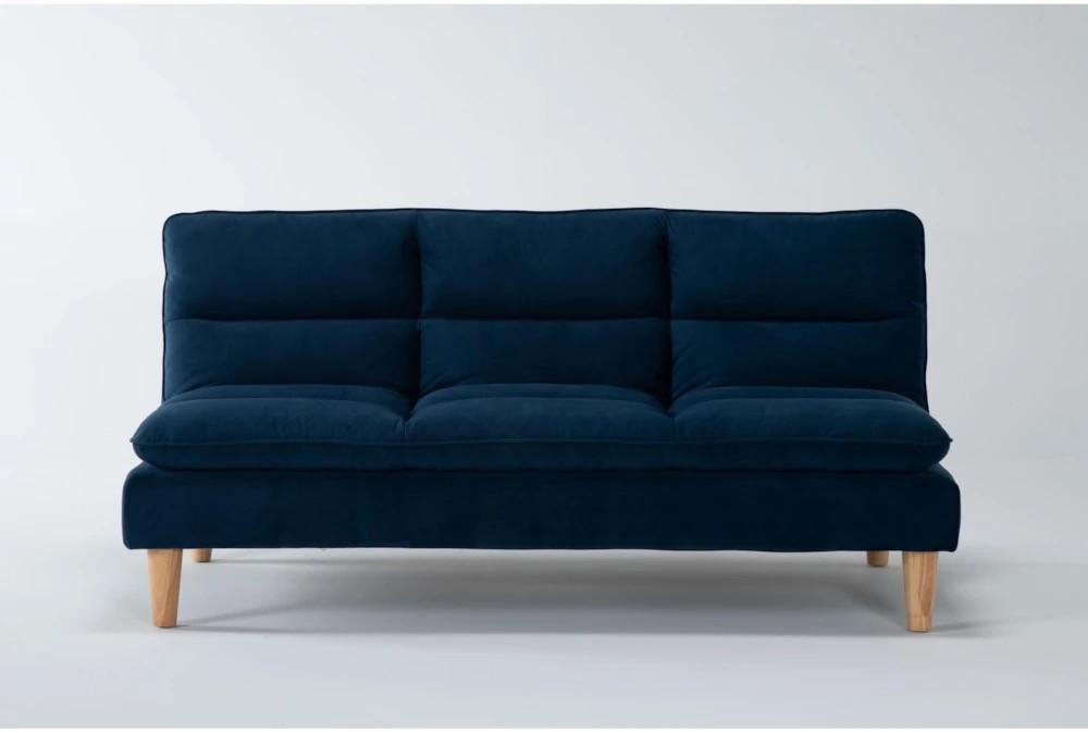 Futons |   Piper Blue Fabric 71″ Convertible Futon Sleeper Sofa Bed Futons Futons